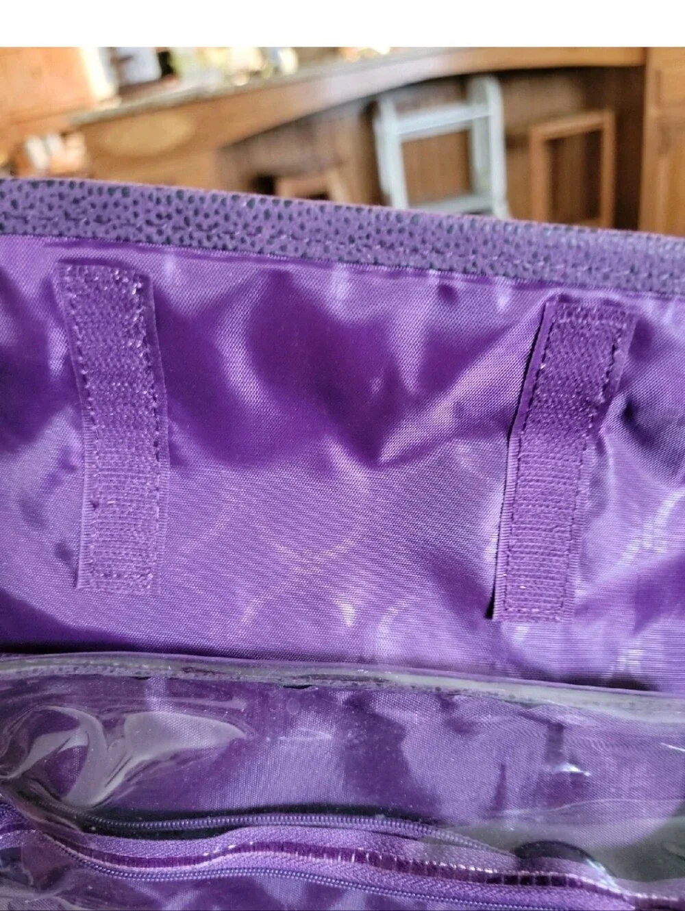 JM New York Travel Toiletries Cosmetic Jewelry Bag Hang Handle & Folds